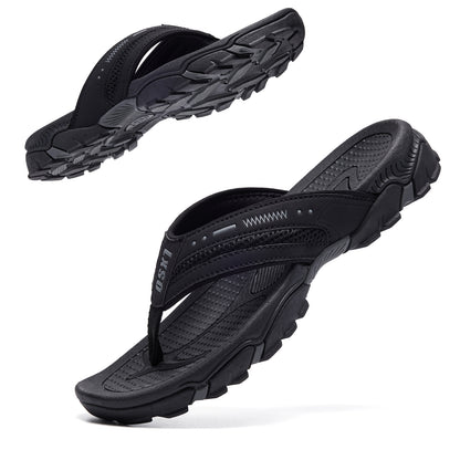 Men's Flip Flops, Outdoor Beach Thong Sandals, Arch Support Athletic Slides, Casual Lightweight Anti-skid Slippers