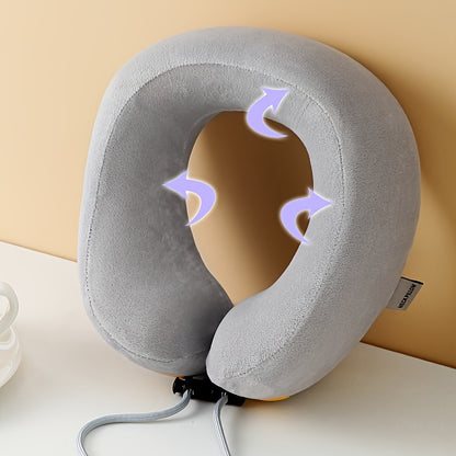 Polyurethane Foam Travel Neck Pillow - Ergonomic U-Shaped Contour Design with Adjustable Strap & 3 Fluffy Earplugs, Medium-Soft Grey Flannel Cover for Airplane, Car, Office & Home Use, Neck Pillow for Travel for Plane, Car Sl