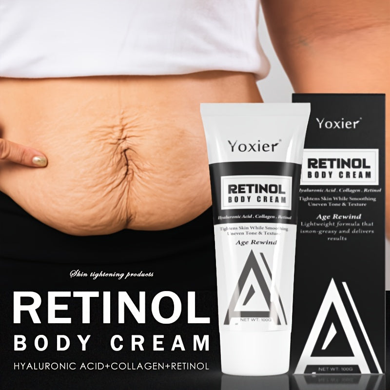 Yoxier Retinol Body Cream 100g - Hydrating & Firming with Collagen, Vitamin E & Hyaluronic Acid for All Skin Types