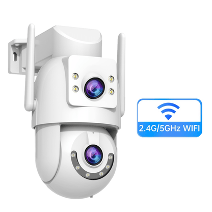 JOOAN AI- 360° Pan-Tilt-Zoom Security  with Full HD 1296P, Night Vision, Motion Detection, 24/7 Recording, 2.4G/5G WiFi, Cloud Storage, Siren Alarm, Indoor/Outdoor Surveillance  with AI Tracking,, Compatible with Smartphones