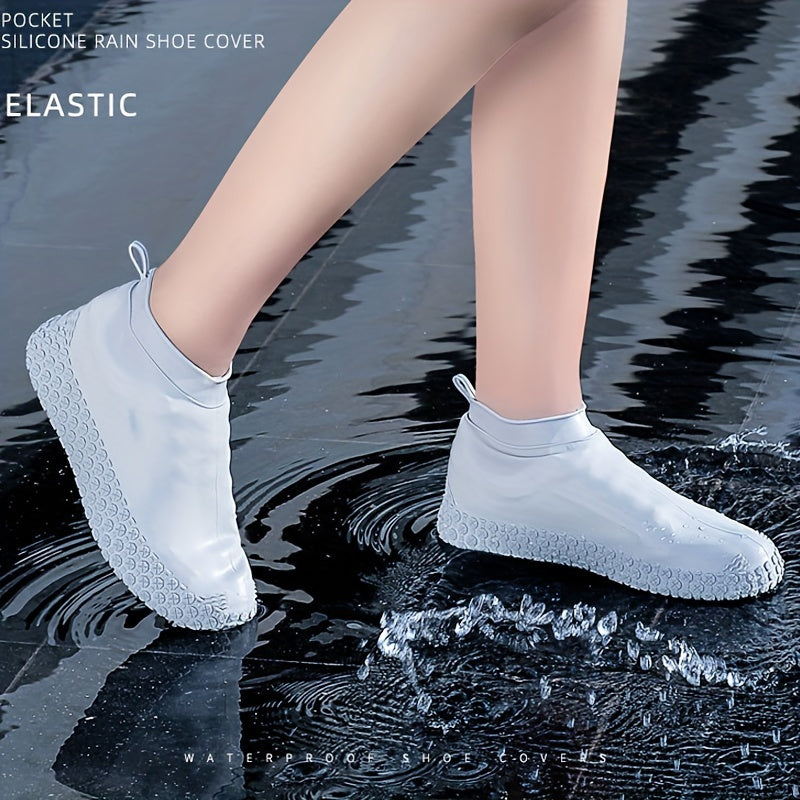 Capas para calçado para senhoras, cavalheiros e estudantes - Capas de silicone reutilizáveis, à prova de pó e antiderrapantes, ideais para a chuva.