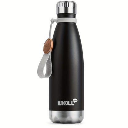 Garrafa térmica de aço inoxidável de 500ml com boca estreita, 1 unidade, reutilizável, à prova de fugas, para viagens, ideal para mulheres (rosa)