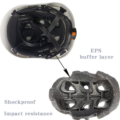 Capacete de segurança industrial, capacete de segurança para estaleiro, capacete retardante de chamas com almofada tampão em EPS, equipamento de proteção para a cabeça.