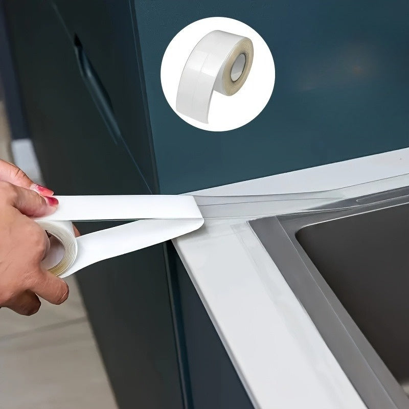 Clear Kitchen & Bathroom Sealant Tape - Self-Adhesive Gap Filler for Countertops, Stovetops, Sinks - Multi-Surface Transparent Seal Strip, Length 196.85 Inch Width 3.8cm, PVC Material, Ideal for Tile Surfaces, Kitchen Sealing