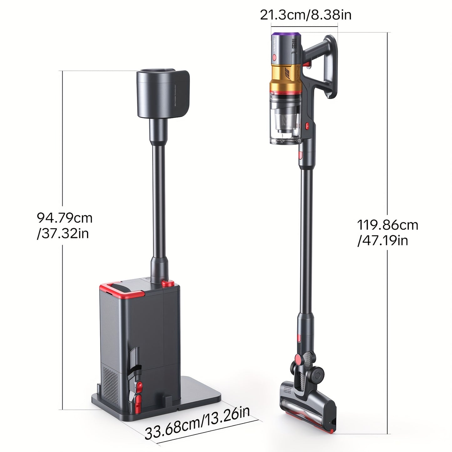 Lubluelu 46000PA Stick Vacuum Cleaner With Self-Empty Station Base, Cordless Vacuum Cleaner With Anti-Tangle Brush And Upgraded Green Light, Wireless Vacuum For Home Pet Hair, Carpet, Hard Floor - X1000