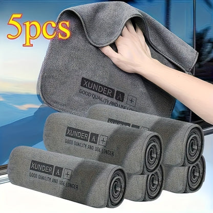 5/2pcs Luxury Microfiber Car Washing Towel, Soft Drying Cloth for Car Body with Double Layer of Thickened and Highly Absorbent Plush