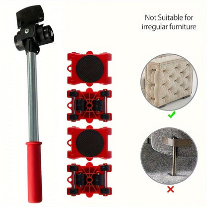 Eight-Piece Mobile Furniture Tool Set - 158.76 KG Load Capacity - Heavy-Duty Steel Mobile Furniture Tools, Easy Replacement and Mobile Solutions - No Electricity Required, Durable and Reliable 360-Degree Moving Tool for Home Use