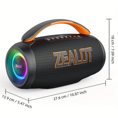 ZEALOT 60W Subwoofer Speaker, Wireless Speaker with Handle, 8000mAh Battery, Easy to Carry, RGB Lights, EQ Mode, TWS Pairing, Booming Bass. IPX5 High Quality, Great for Parties And Gatherings. for Home, Car, Camping-ZEALOT P1