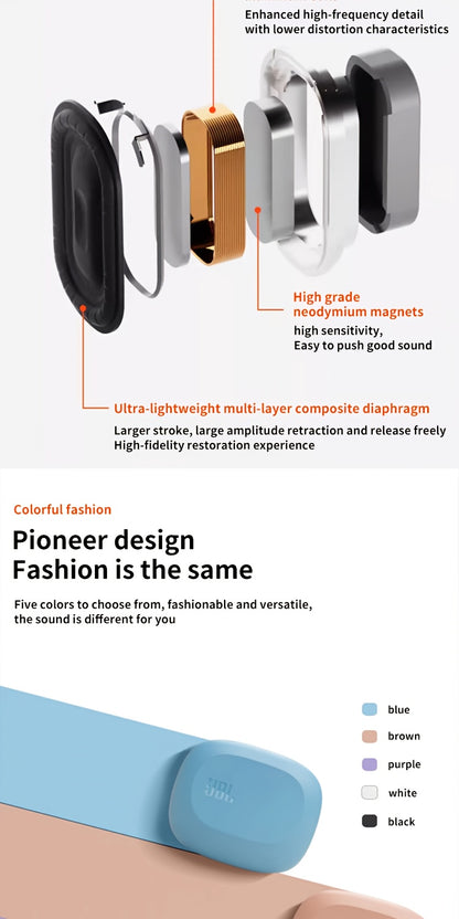JBL Sense Lite sound circle, open wireless headphones, non-bone conduction sports running exercise travel hanging ear type non-clip ear headset, long-term wear, ultra-long battery life, enhanced bass, sound quality and clear