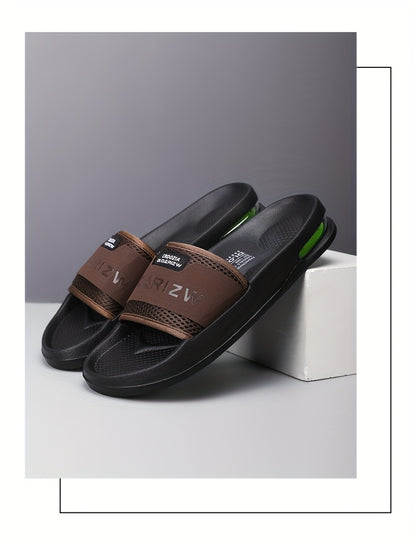 Men'S Casual Slip-On Sandals with "2W" Embroidery - Non-Slip, EVA Material, Black and Brown, Comfortable for Indoor and Outdoor Use, Casual Footwear | Stylish Sandals | EVA Sandals