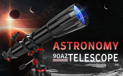 450x Magnification Professional Refractor Telescope, 90mm Aperture, 900mm Full Coated, High Transmittance with AZ Mount and Phone Holder for Moon Gazing, Bird Watching, Stargazing - Ideal Christmas and Birthday Gift