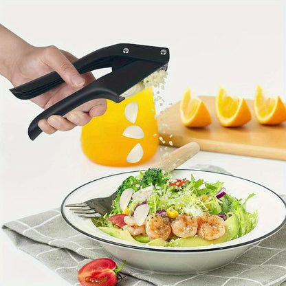 1pc Stainless Steel Garlic Press, Multifunctional 2in1 Garlic Slicer & Mincer, Washable Garlic Crusher, Kitchen Garlic Chopper, Ginger Squeezer, Garlic Masher, Kitchen Gadgets, No Power Required