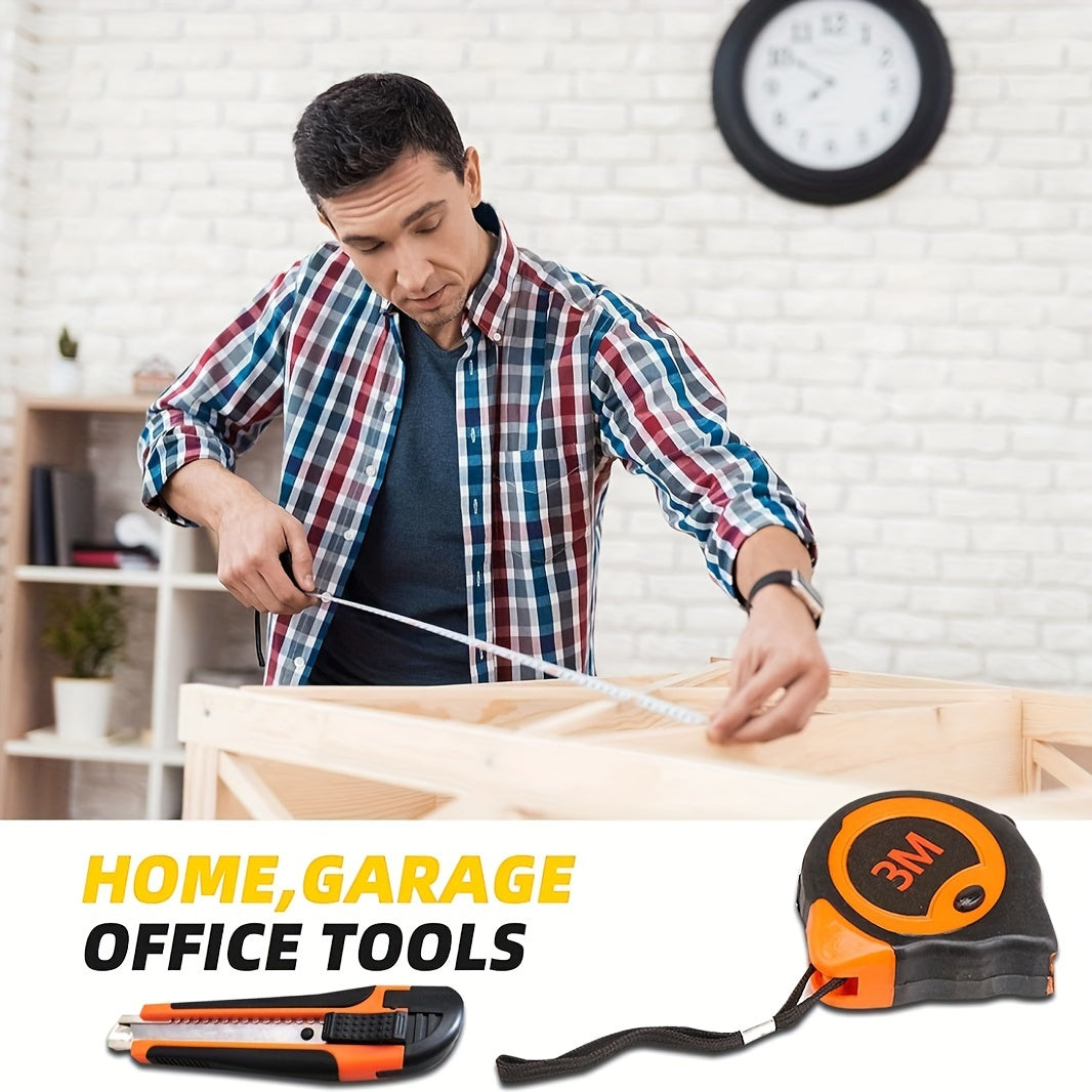 157pcs Tool Kit - Portable Mechanical Set with Adjustable Wrench, Drive Socket Combination, Saw, Chrome Vanadium Steel, Black, Durable Plastic Toolbox, No Assembly Required, Non-Electric, Battery-Free, for Home, Apartment, Ga