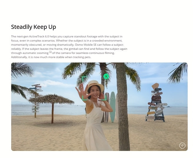 DJI Osmo Mobile SE OM Estabilizador de Gimbal Portátil, dobrável e inteligente para selfies com telemóvel, com função de seguimento de câmara e estabilização de imagem, compatível com vários dispositivos.