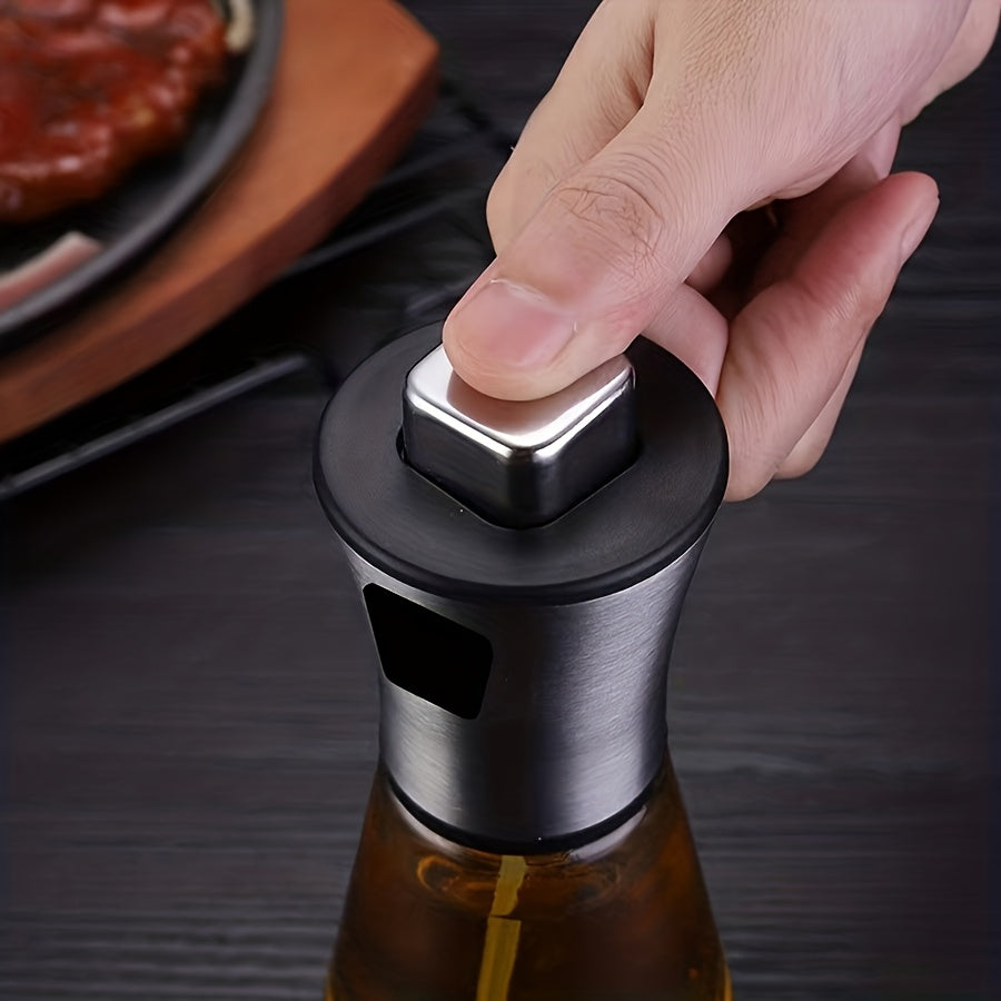 6.76oz Stainless Steel & Glass Oil Spray Bottle with Pressurized Nozzle - Large Capacity for Kitchen, BBQ, and Outdoor Use - Perfect for Olive, Cooking, and Barbecue Oils - Eid Al-Adha Mubarak Gift Idea, Oil Sprayer Bottle fo