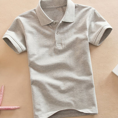 Boys' Casual Lapel Shirt Youngsters's Top Short Sleeve T-Shirt Youngsters's Clothing Comfortable Breathable