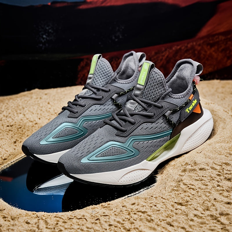 2026 Summer New Knit Men's Casual Shoes, Elastic Shock-Absorbing Athletic Shoes for Students - Trendy and Versatile Running Shoes