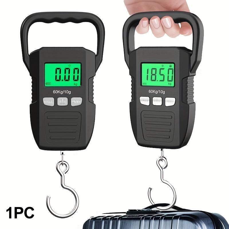 CYCG Heavy-Duty Digital Hanging Scale 132lb/60kg with Large Handle &amp; Backlit LCD Display, /Plastic Construction, 0.01lb/0.01kg Precision, Large Capacity Weight Scale for Luggage, Fishing, Postal, Laboratory, Gym, Construction