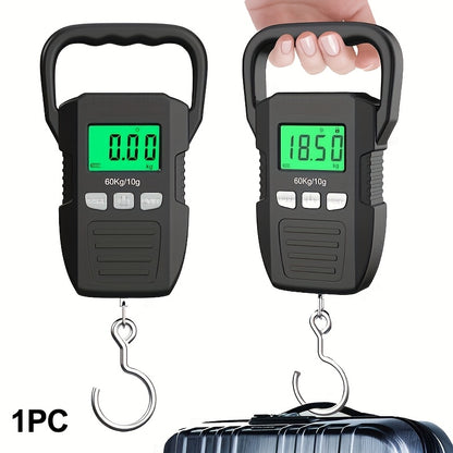CYCG Heavy-Duty Digital Hanging Scale 132lb/60kg with Large Handle &amp; Backlit LCD Display, /Plastic Construction, 0.01lb/0.01kg Precision, Large Capacity Weight Scale for Luggage, Fishing, Postal, Laboratory, Gym, Construction