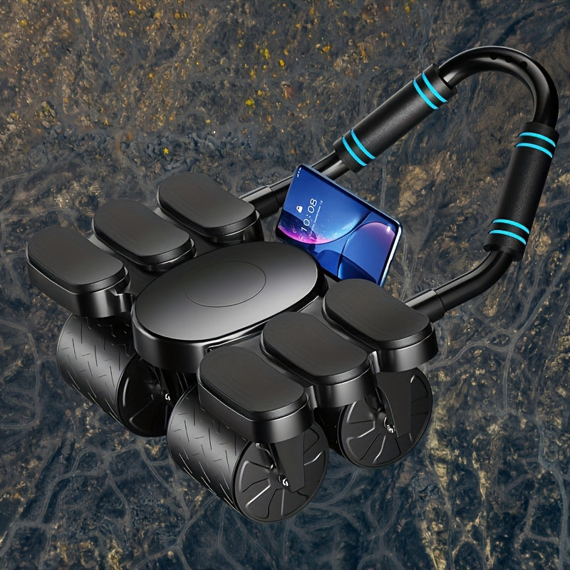 A Silent Rebound Abdominal Wheel with Four Wheels, Perfect for Home Workouts And Abdominal Compression, Ideal for Core Training, Made of ABS Material, a Great Gift for Christmas And New Year.