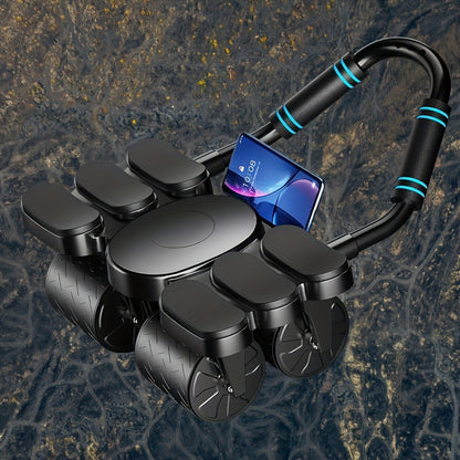 A Silent Rebound Abdominal Wheel with Four Wheels, Perfect for Home Workouts And Abdominal Compression, Ideal for Core Training, Made of ABS Material, a Great Gift for Christmas And New Year.