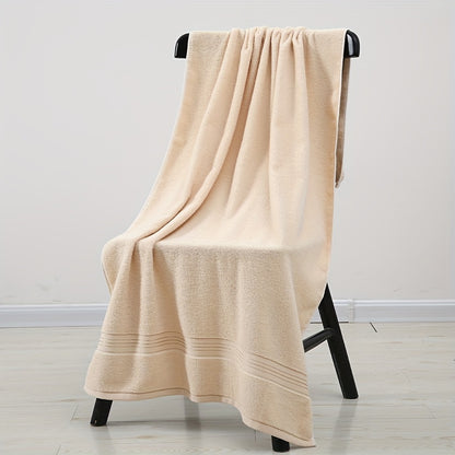 4-Piece Towel Set - Modern Striped Bath and Hand Towels, Super Soft Knit Fabric, Cotton 75% Polyester 25%, Space Theme, 385gsm - Ideal for Bathroom, Spa, Hotel, Outdoor Use