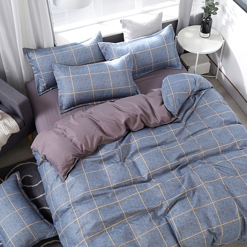 4pcs New Comfortable Breathable Bedding Set: 2 Pillowcases, 1 Duvet Cover, and 1 Fitted Sheet - Under Mount Fuji