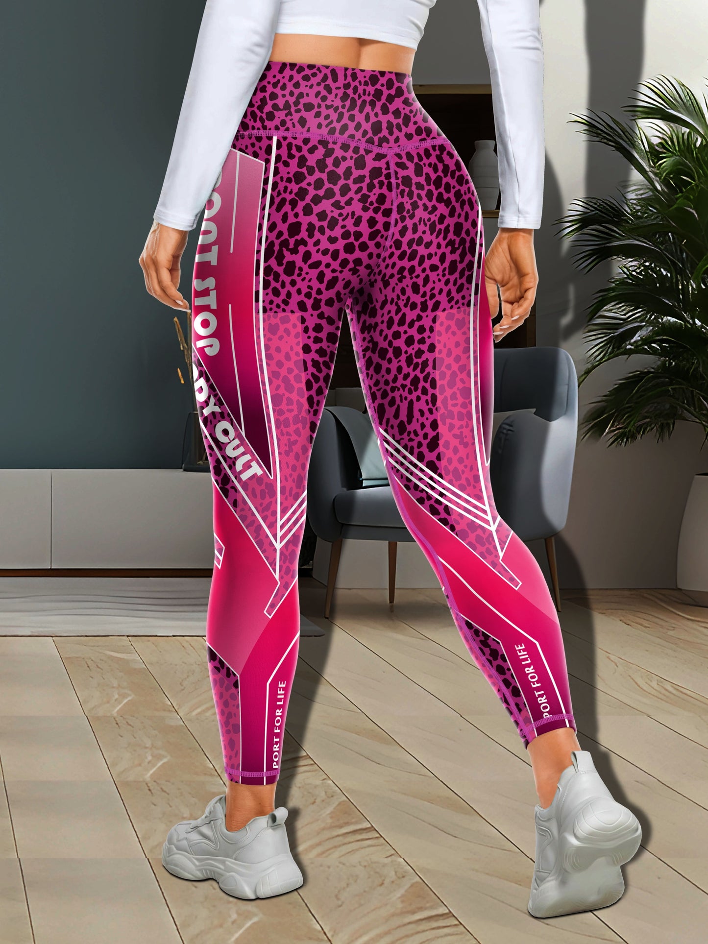 Women's Fashion Color Block Splash Print Yoga Pants, Striped Print Breathable Stretchy Butt Lifting Yoga Workout Running Sports Leggings, Women's Activewear