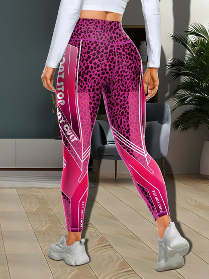 Women's Fashion Color Block Splash Print Yoga Pants, Striped Print Breathable Stretchy Butt Lifting Yoga Workout Running Sports Leggings, Women's Activewear