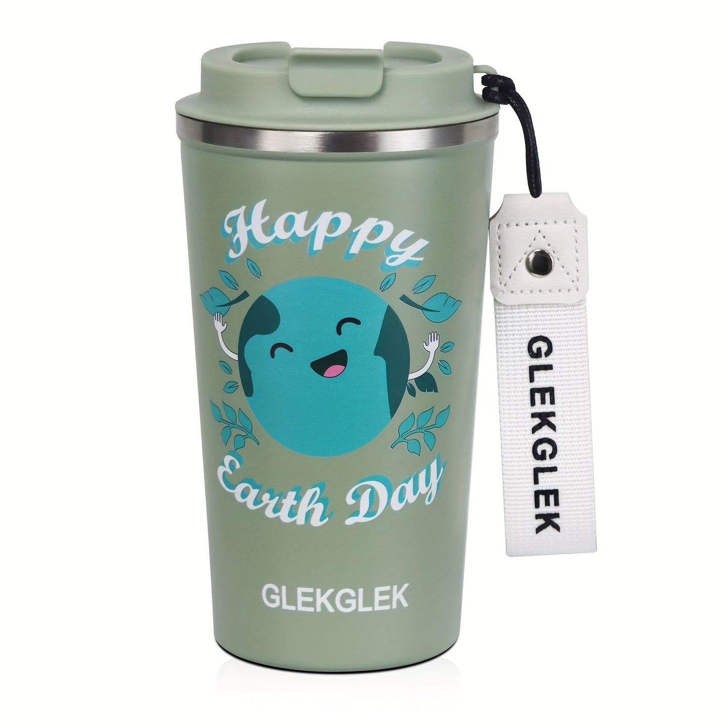 Glekglek 510ml Insulated Travel Mug with Paw Print &amp; Heart Design - Double Wall, Dent Prevention, Dishwasher Safe, Portable Coffee Mug for Valentine's Day, Thanksgiving, Christmas, Father's Day, Teacher's Day, Festive Drinks