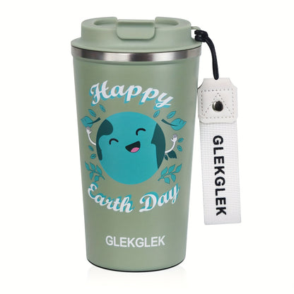 Glekglek 510ml Insulated Travel Mug with Paw Print &amp; Heart Design - Double Wall, Dent Prevention, Dishwasher Safe, Portable Coffee Mug for Valentine's Day, Thanksgiving, Christmas, Father's Day, Teacher's Day, Festive Drinks
