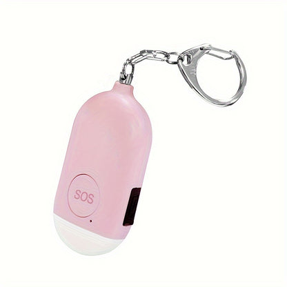 USB Rechargeable 130dB Personal Alarm Keychain for Women - SOS Emergency Safety Siren with LED Light, Panic Button or Pull Pin Alert Device - Compact & Lightweight Design, Available in Pink, Blue, White, Black