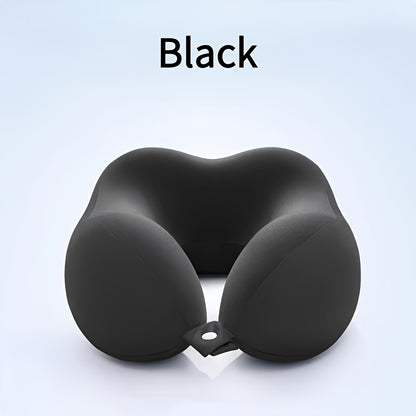 U-Shaped Neck Pillow for Travel & Office - Ergonomic Design, Medium Soft, Machine Washable, Black, Neck Pillow for Travel, Office Napping, and Relaxation, Relaxation Accessory, Modern Pillow, Comfortable Fit, Relaxation, Neck