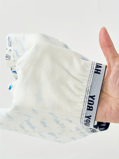 4pcs Boys Cotton Underwear Soft Breathable Cartoon Pattern Comfy Boxers Briefs