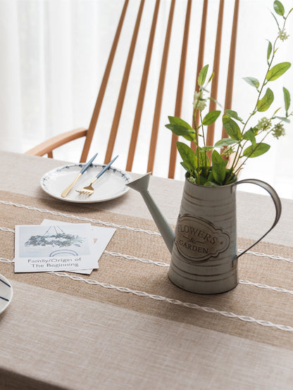 1pc Rustic Tassel Tablecloth - Stain Resistant, Washable, and Perfect for Picnics, Camping, Weddings, Birthday Parties, Thanksgiving, Restaurants, and Buffet - Home Kitchen Decor