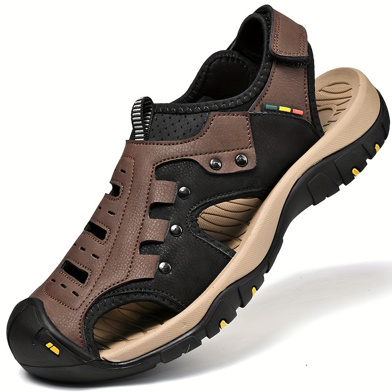 Sandálias pretas, castanhas e cinzentas para mulher - Chinelos de caminhada de verão com fecho ajustável, sola de borracha e material superior confortável para uso casual ao ar livre, sandálias com tiras.