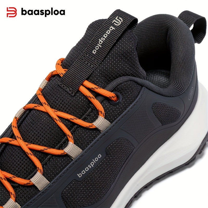 BAASPLOA Men'S All-Season Hiking & Outdoor Walking Shoes - Casual Lace-Up Camp Sneakers, Solid Fabric Upper, Breathable Inner, Non-Slip MD Sole, Low Top, for Daily Leisure Activities