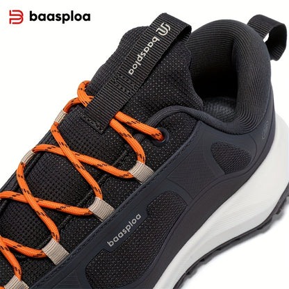 BAASPLOA Men'S All-Season Hiking & Outdoor Walking Shoes - Casual Lace-Up Camp Sneakers, Solid Fabric Upper, Breathable Inner, Non-Slip MD Sole, Low Top, for Daily Leisure Activities