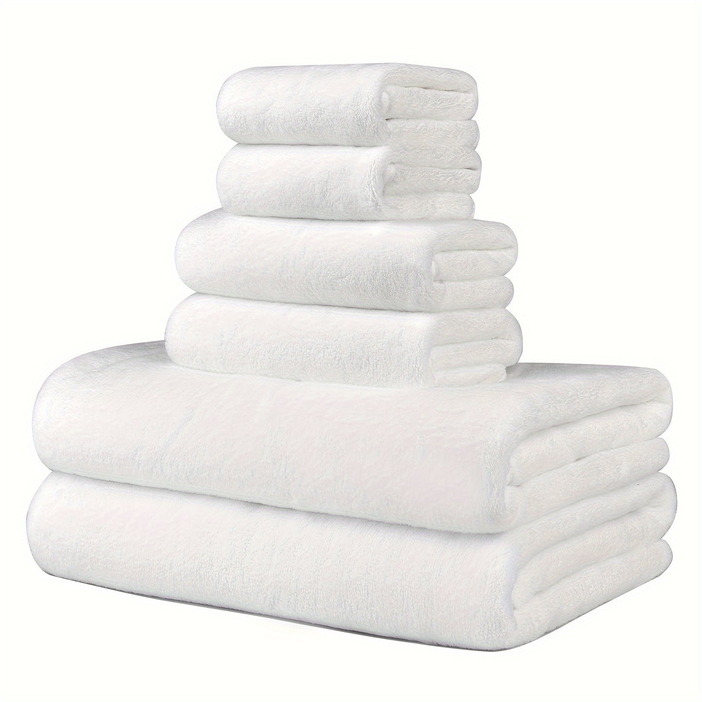 DIAOJIA 6pcs Ultra-Soft Microfiber Towel Set - Quick Dry, Super Absorbent & Lightweight - Includes Bath (68.58x139.7cm), Hand (33.02x76.2cm) & Washcloths (34.8x34.8cm) - Perfect for Home, Gym, Travel
