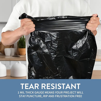 5 rolls of 100 black portable trash bags - suitable for offices, kitchens, living rooms, bathrooms, outdoors and other multi-purposes
