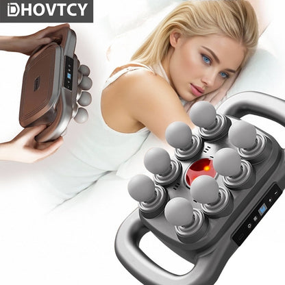 Dhovtcy 8-Head Massage Gun with LED Screen - Rechargeable Handheld Massager for Shoulders, Back, Legs, Arms - USB Charging, Battery, Ergonomic Design for Men & Women, Portable for Home & Travel Use, Massage Gun for Back, Slee