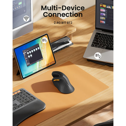 Ergonomic Vertical Mouse, BT Rechargeable Mouse Wireless, Ergo Mouse With 3 Multi-Device For PC/Notebook/Laptop, 2.4GHz Optical Mouse For Windows, Mac OS