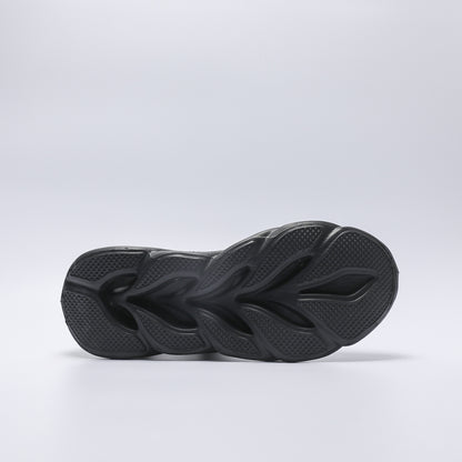 Men's Breathable Slip- Sneakers - Arch & Cushioned Sole, Black/Gray/White Sneakers with Arch, Lace-Up Closure & Traction Tread for Gym, Jogging, Casual Wear - All-Season Comfortable Walking Shoes with Geometric/Striped Design