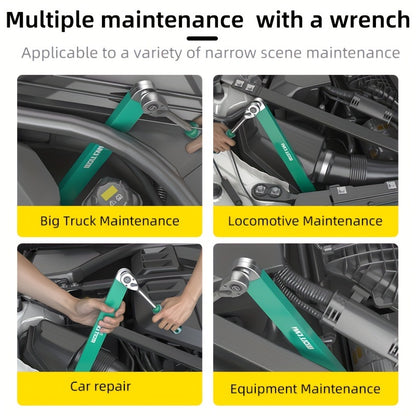 WOLLFAN Multi-Functional Extension Wrench, 39cm/15.35inch, Ratchet Conversion, Narrow Extension, Quick Release Socket, Universal Tool for Car Maintenance, Durable Material