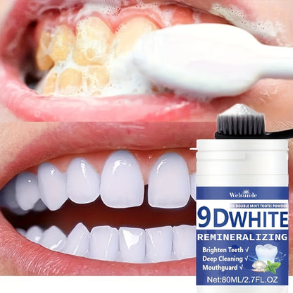 9D White Remineralizing Hydroxyapatite Tooth Powder, Tooth Whitening Powder, Deep Cleaning, Fresh Breath, Ideal for Oral Health & Hygiene Gift for Women Men, Breath Freshener, Toothpaste, Tooth Cleaning Powder for Daily Life