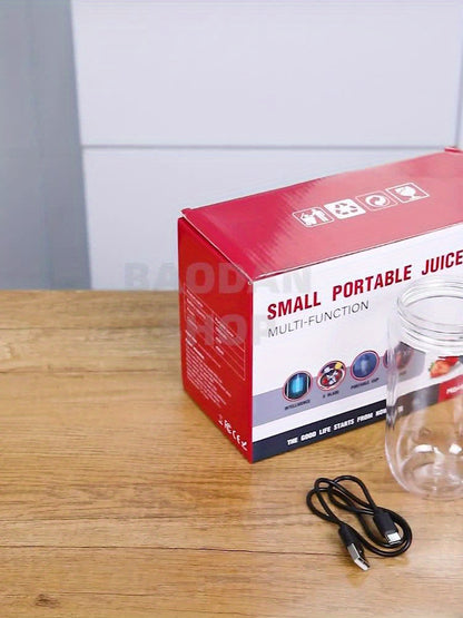 Portable Blender, Mini Smoothie and Shake Maker, USB Rechargeable Personal Mixer with 6 Blades for Fresh Juice, 430g Capacity, Stainless Steel Body, Round Shape, Ideal for Kitchen, Home, Travel - Blenders for Kitchen
