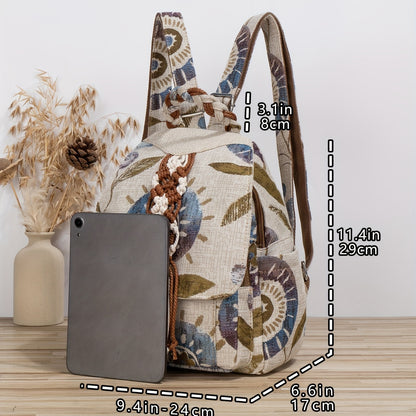 Ethnic Style Large Capacity Women's Casual Backpack