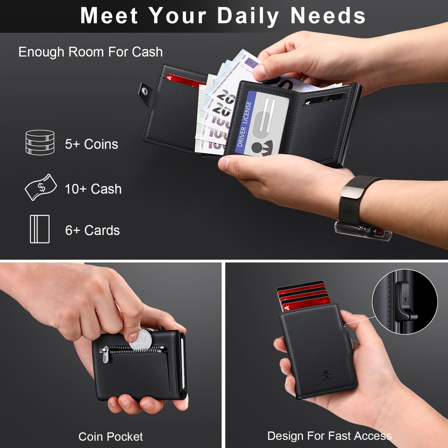 Men Wallet Front Pocket RFID Blocking Card Holder Gift for Men
