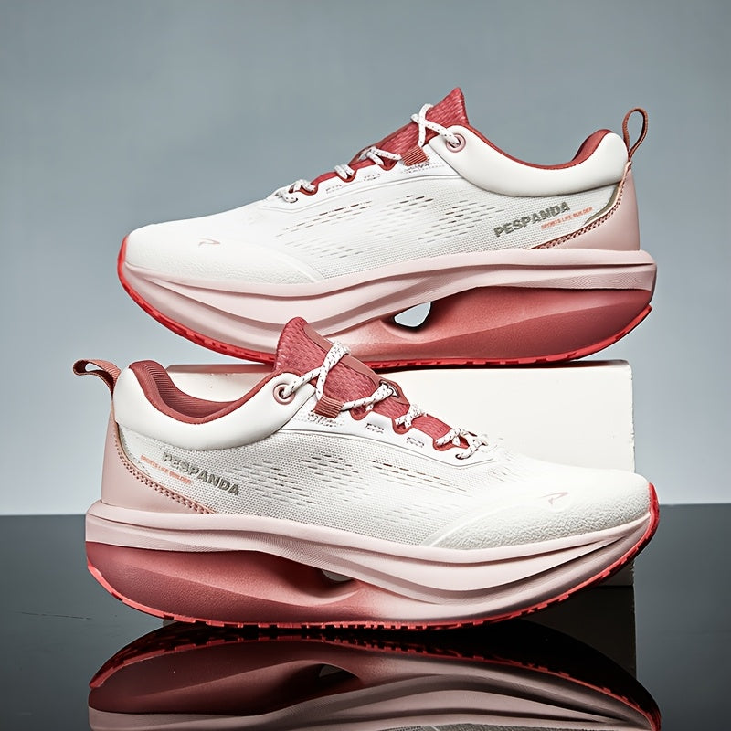 Unisex Professional Running Shoes - Lightweight Breathable Design with Stability Support, All-Season Low-Top Sneakers for Gym, Hiking, Commuting & Outdoor Activities - White & Orange Accents, Gym Shoes, Hiking Footwear, Moder