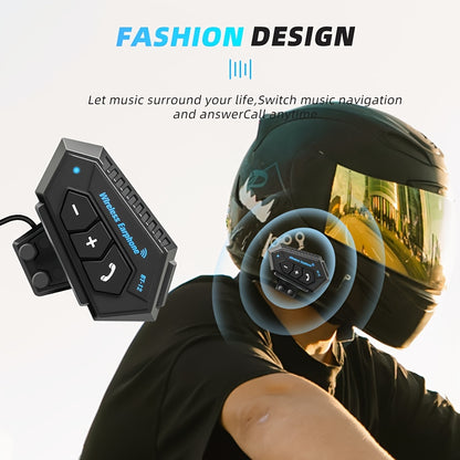 Wireless 12, Wireless Motorcycle Helmet Earphone Headset Hands-free Call Kit Stereo Music Player Speaker